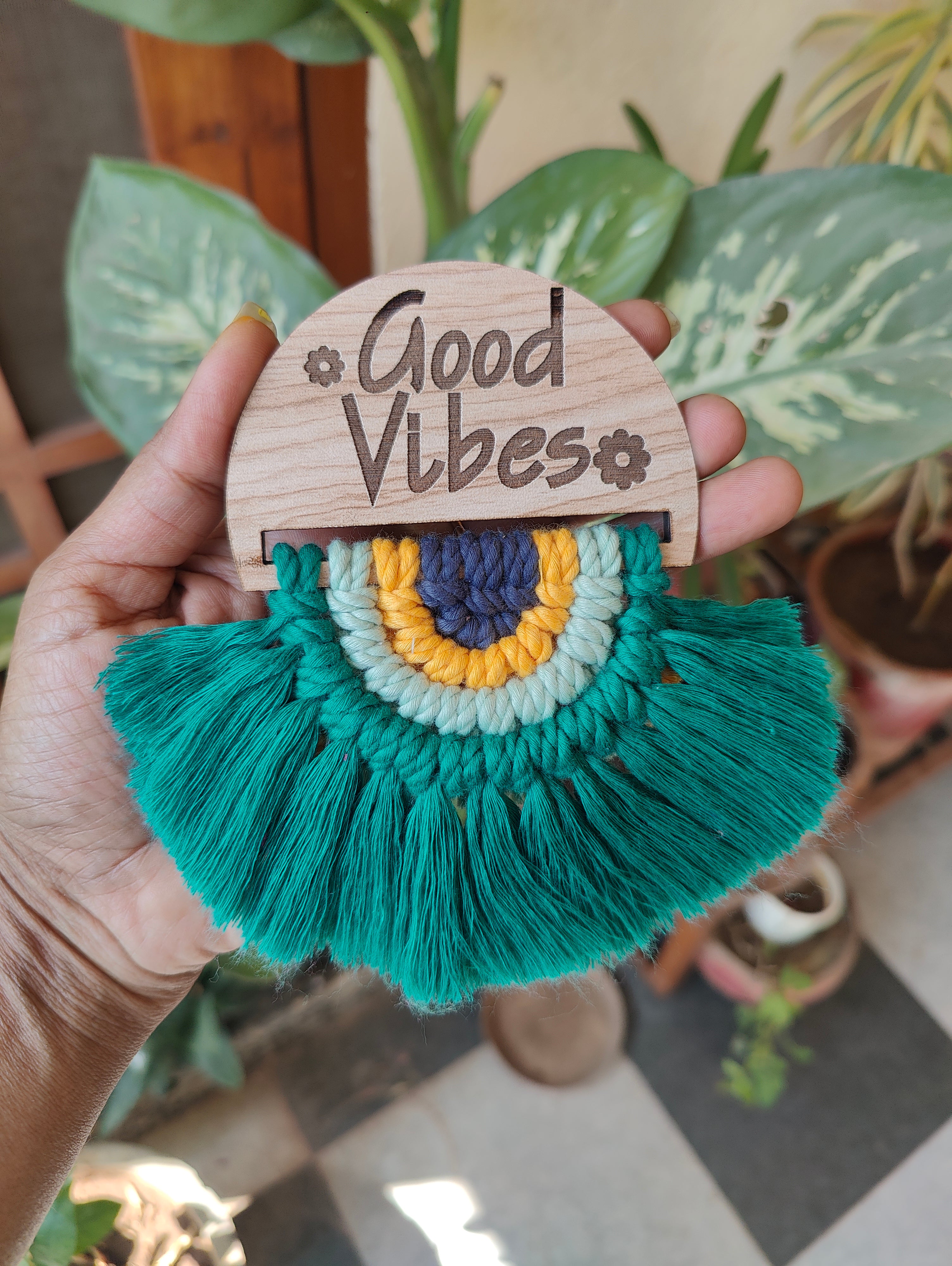 Macrame Semi circular Fridge Magnet / Hanging