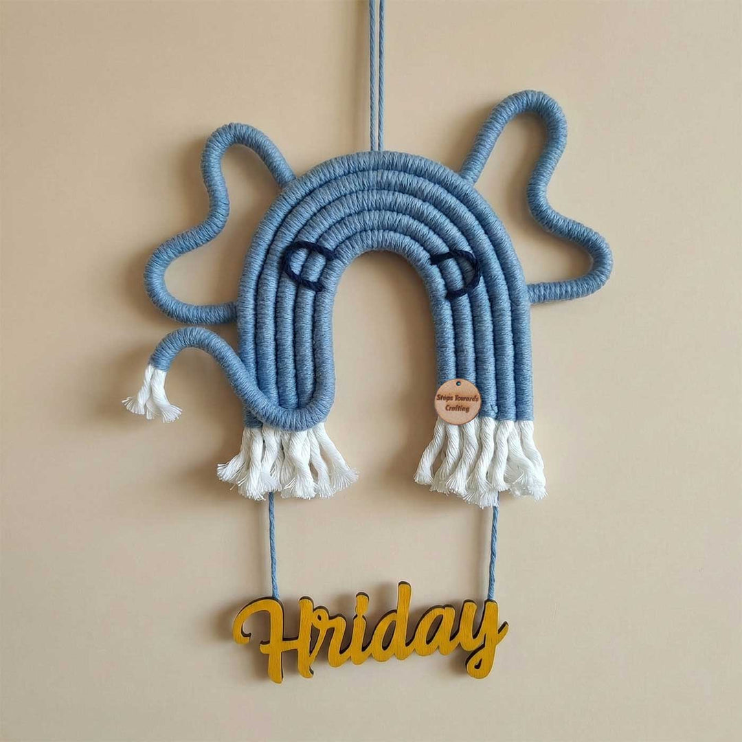 Handmade Macrame Elephant Nameplate - Nursery Wall Art