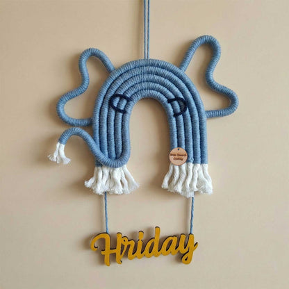 Handmade Macrame Elephant Nameplate - Nursery Wall Art