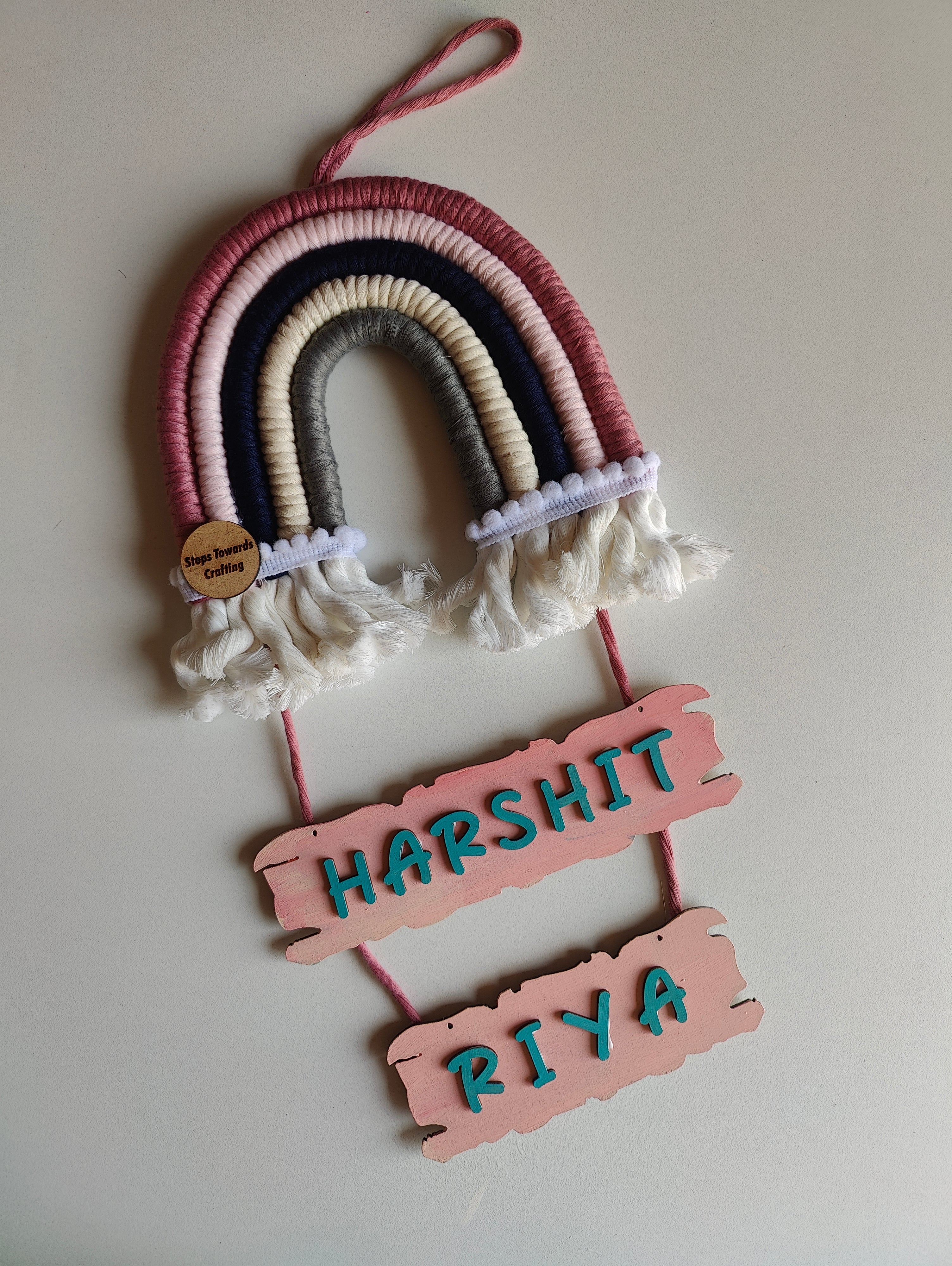 Macrame Nameboard - 5 Layer Mini Rainbow