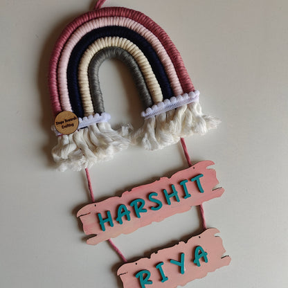 Macrame Nameboard - 5 Layer Mini Rainbow