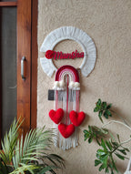 Handmade Macrame Kids Name Plate - Customizable Cloud Heart theme Nameplate