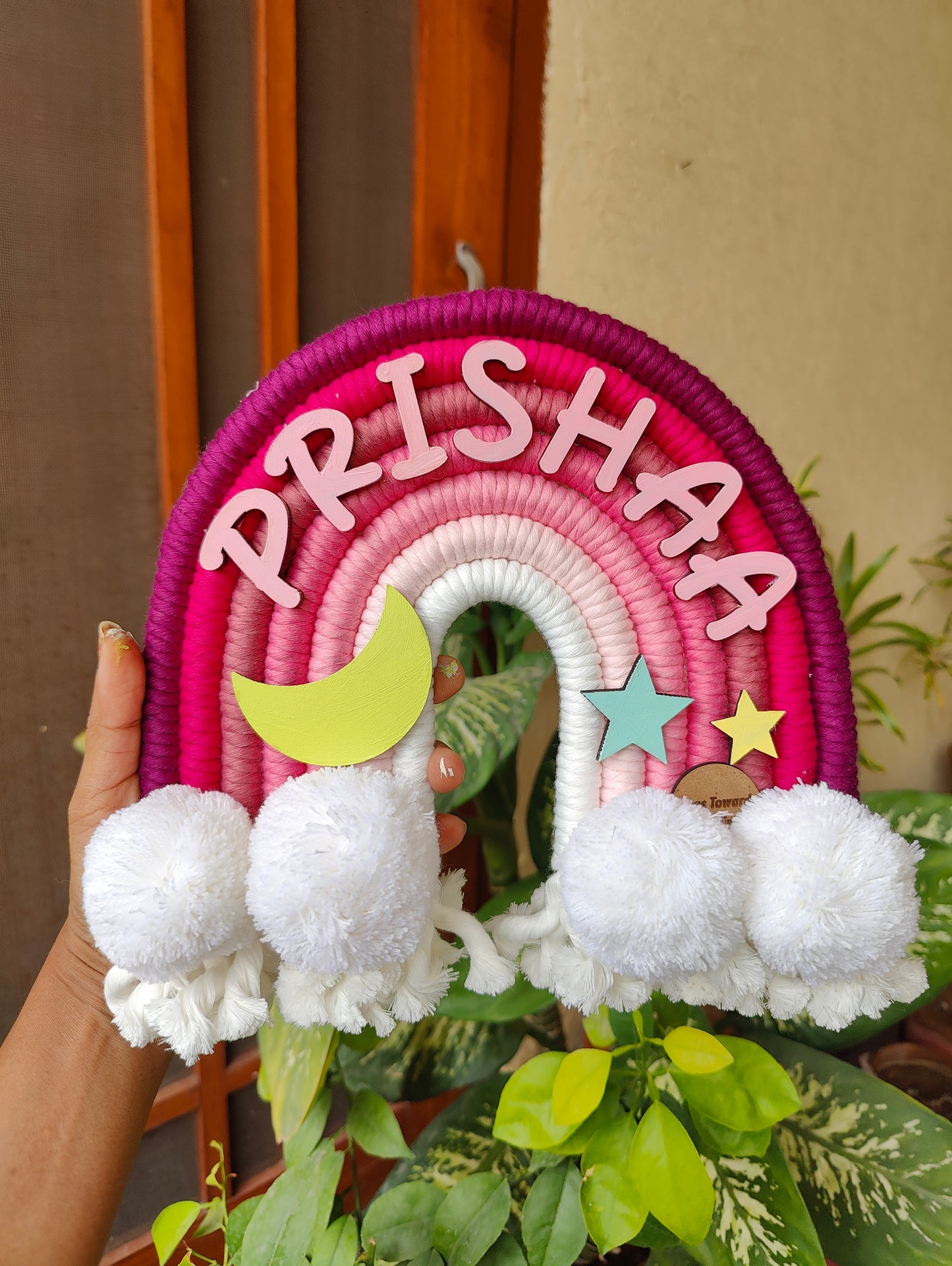 Macrame Nameboard - 7 Layer Rainbow