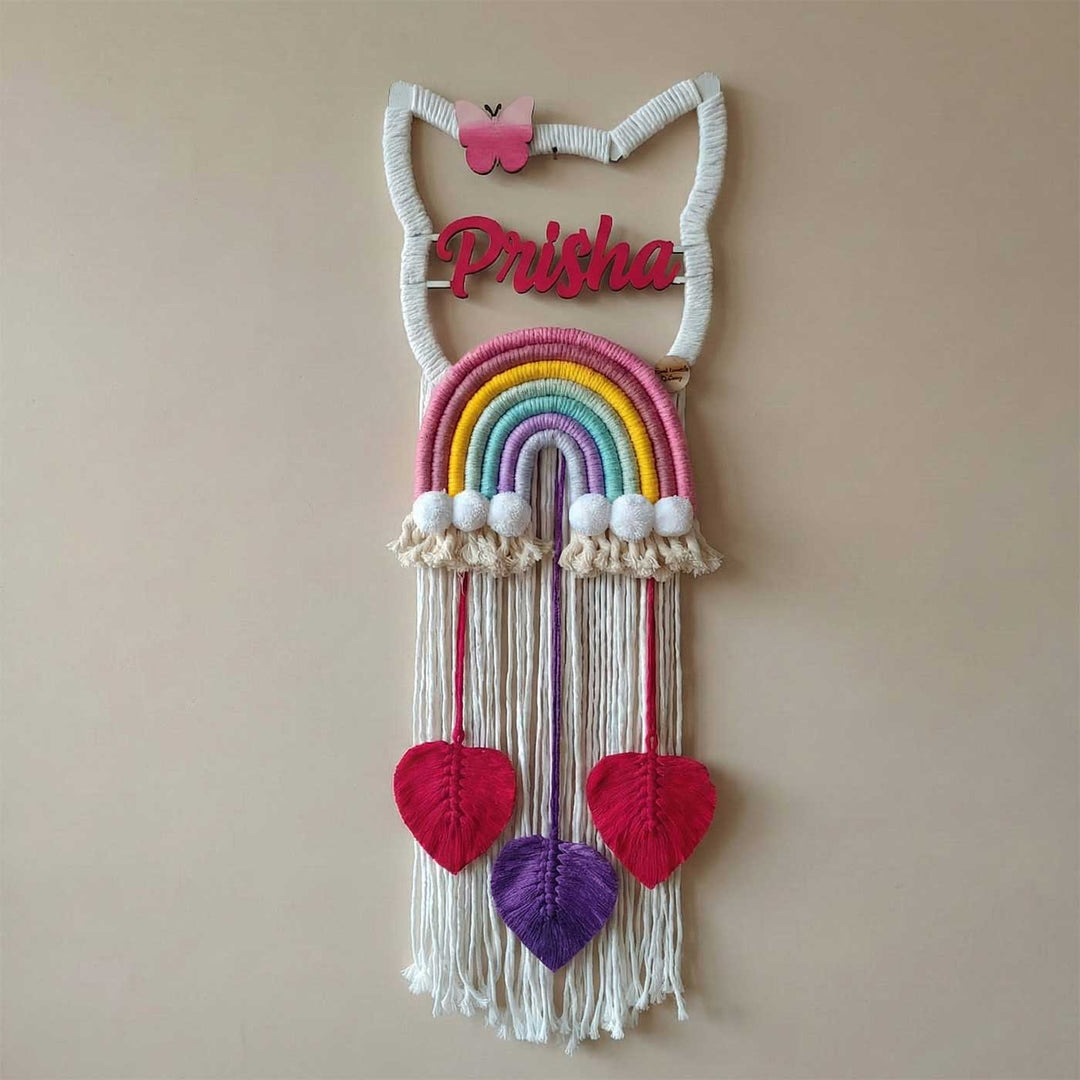 Macrame - Kids Nameplate Kitty Shape