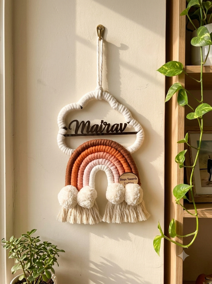 Macrame - Rainbow Nameplate / Car Charm