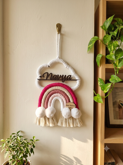 Macrame - Rainbow Nameplate / Car Charm