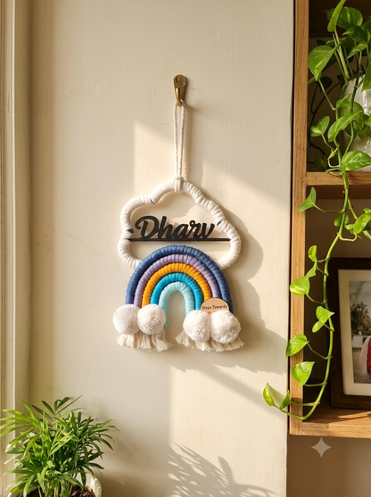 Macrame - Rainbow Nameplate / Car Charm