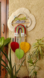 Handmade Macrame Kids Name Plate - Customizable Cloud Shape Coco Melon theme