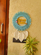 Macrame - Nameplate with Sq knot and leaves