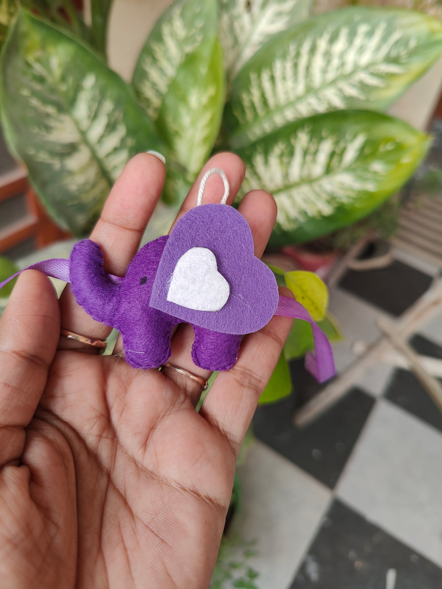 Felt - Elephant with Heart Rakhi for kids