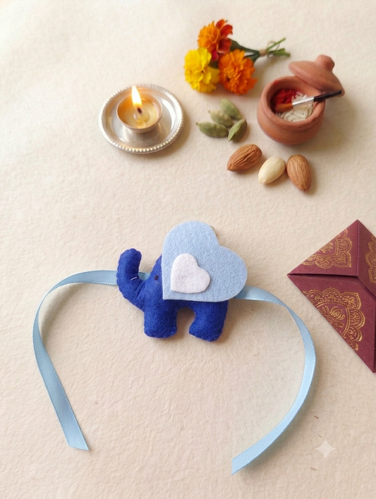 Felt - Elephant with Heart Rakhi for kids
