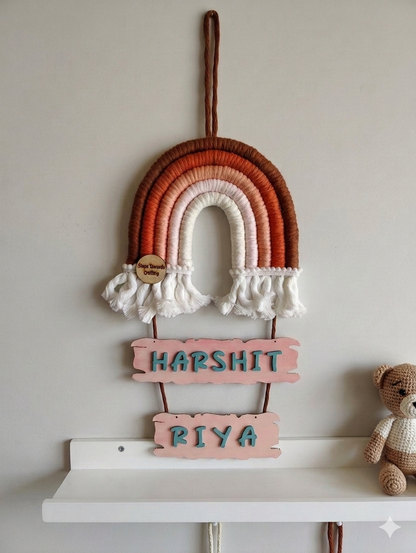 Macrame Nameboard - 5 Layer Mini Rainbow