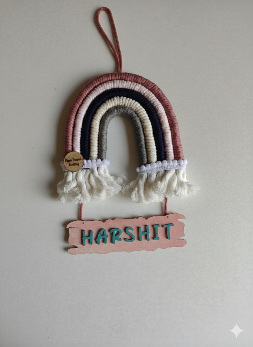 Macrame Nameboard - 5 Layer Mini Rainbow
