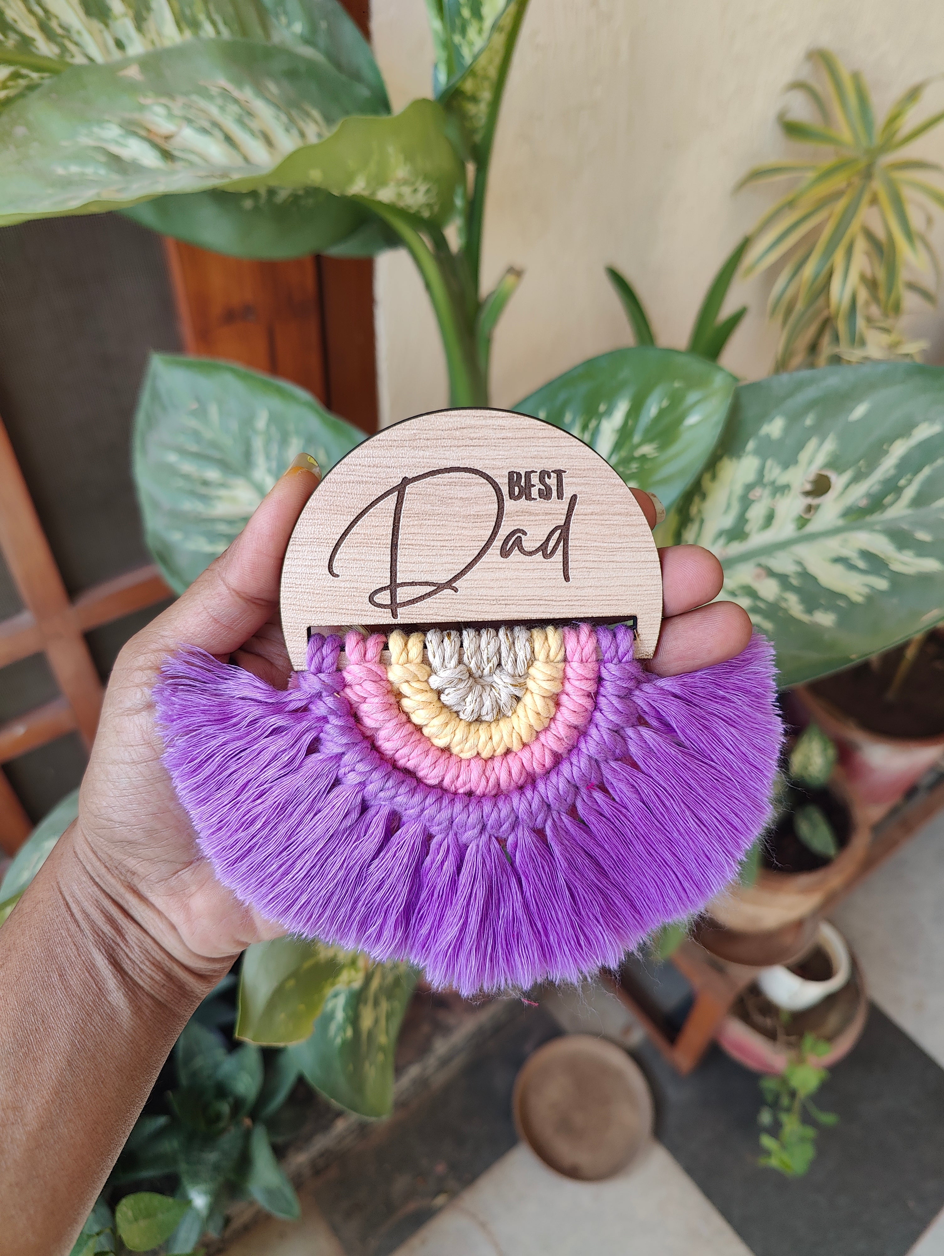 Macrame Semi circular Fridge Magnet / Hanging