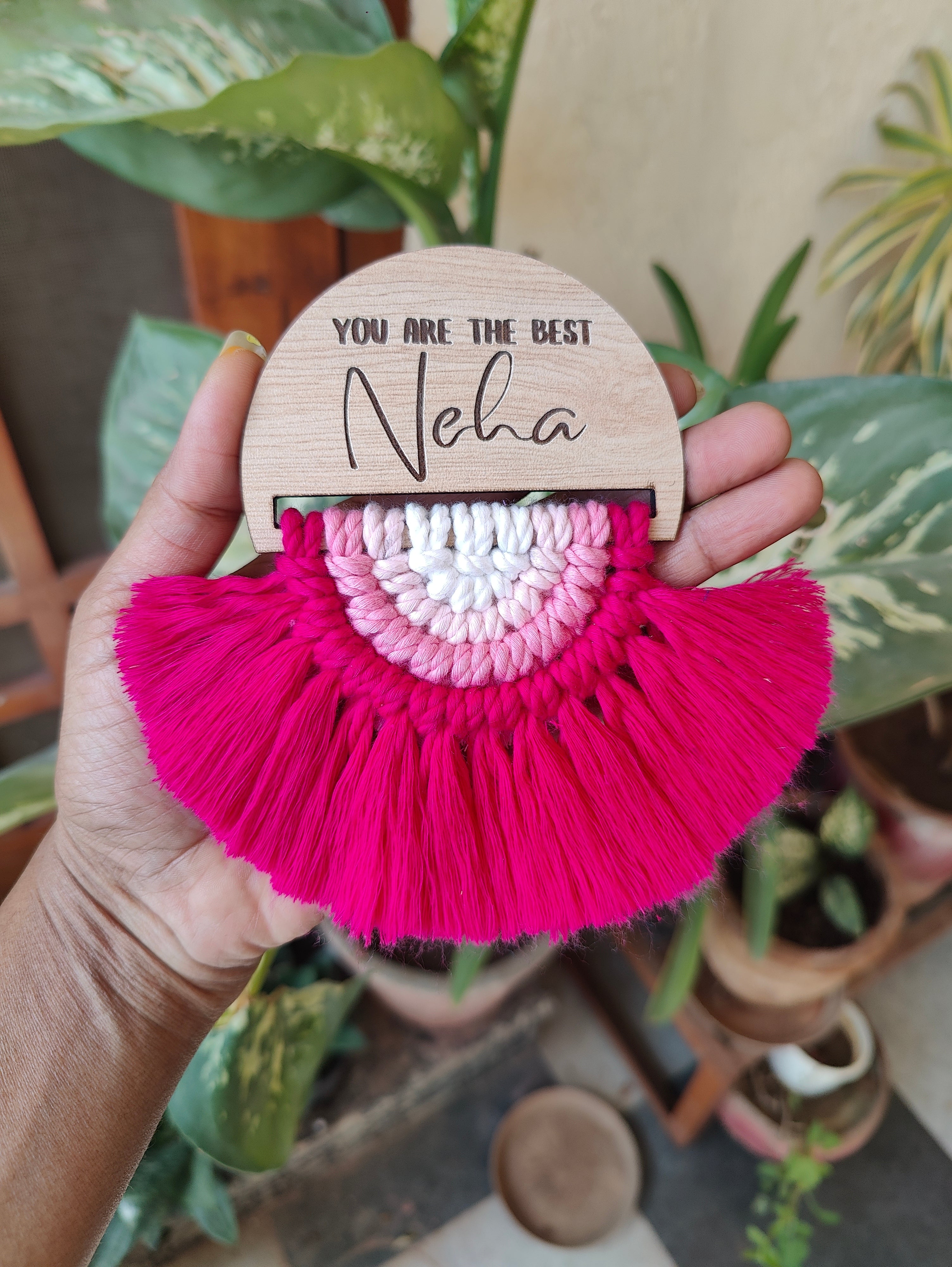 Macrame Semi circular Fridge Magnet / Hanging