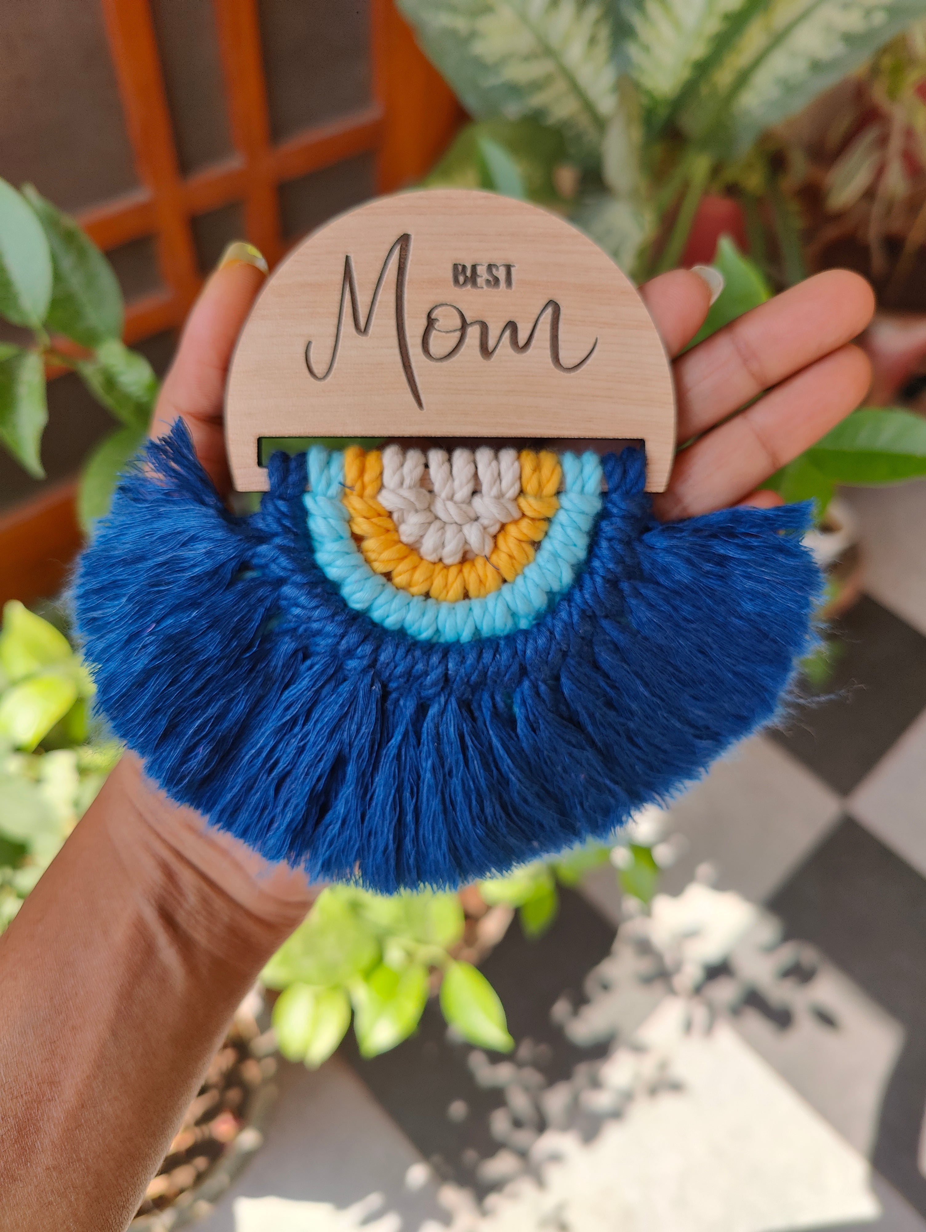 Macrame Semi circular Fridge Magnet / Hanging