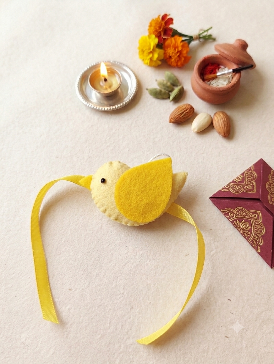 Felt - Bird Rakhi for kids