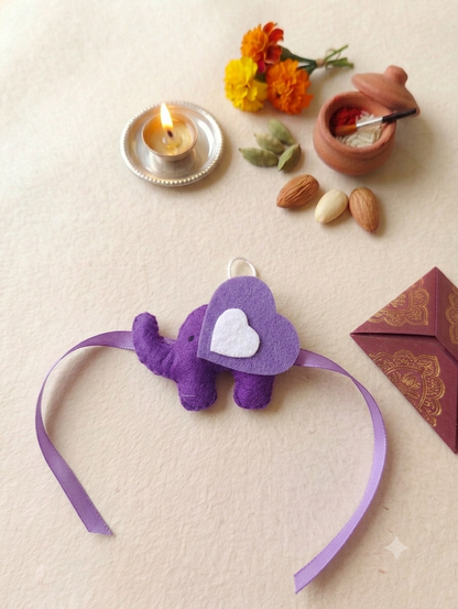 Felt - Elephant with Heart Rakhi for kids