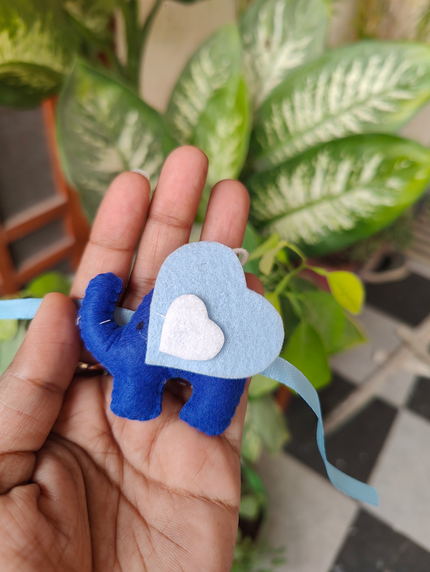 Felt - Elephant with Heart Rakhi for kids