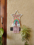 Macrame - Star shaped Nameplate with Rainbow
