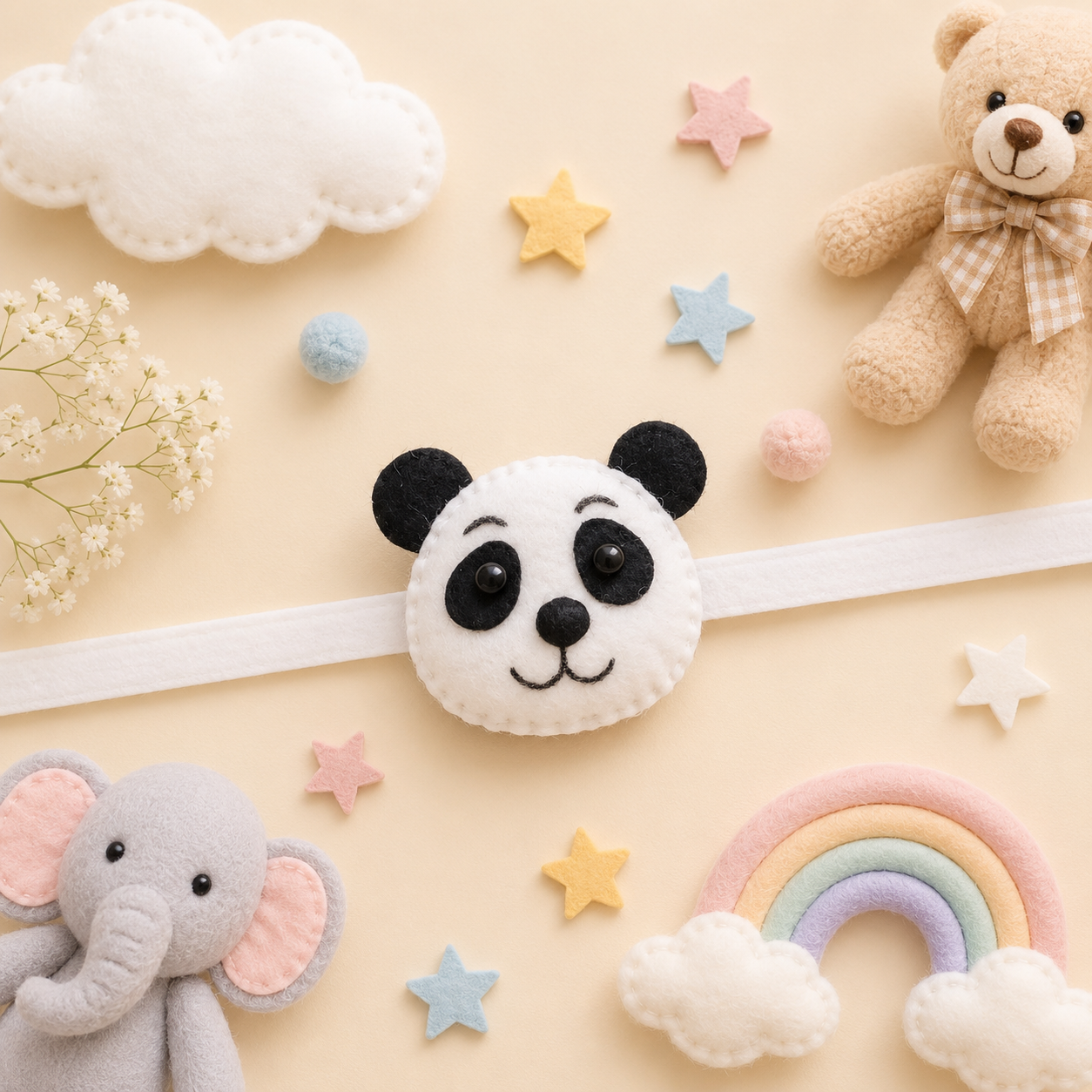 Felt - Panda Rakhi for kids
