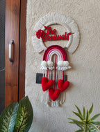 Handmade Macrame Kids Name Plate - Customizable Cloud Heart theme Nameplate